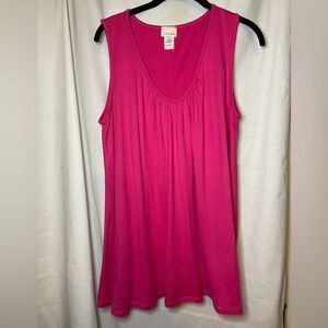 P&Rose Bright Barbie Pink Sleeveless Super Soft Flowy Tank Top Size Medium